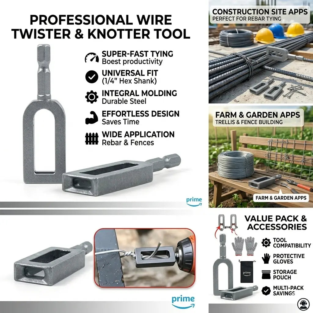 ⚡ Multifunctional Wire Twister / Knotter – High Efficiency Wire Winding Tool