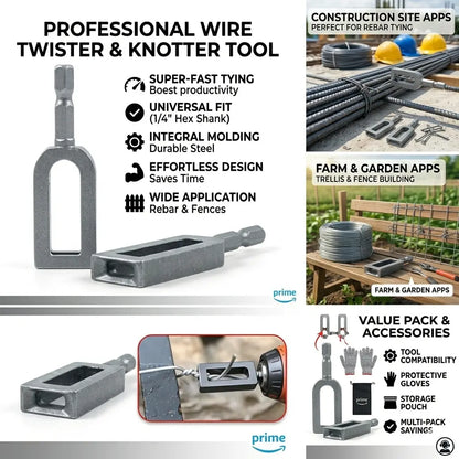 ⚡ Multifunctional Wire Twister / Knotter – High Efficiency Wire Winding Tool