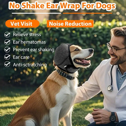 Dog Calming Hoodie Ear Wraps-Waterproof Dogs Swim Cap