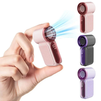 Mini Handheld Turbo Fan with LED Display – 100-Speed Portable Pocket Cooling Fan for Women, USB Rechargeable Travel & Makeup Essential