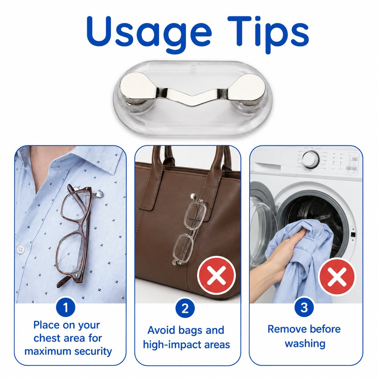 🧲 Magnetic Glasses Holder Clip – Universal Eyewear Hanger