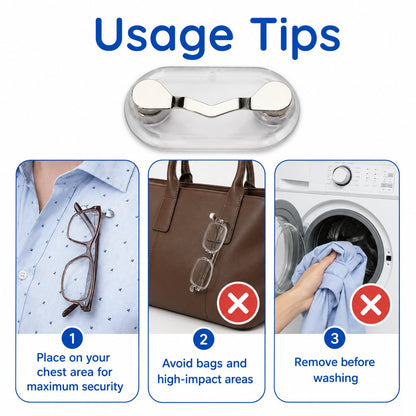 🧲 Magnetic Glasses Holder Clip – Universal Eyewear Hanger