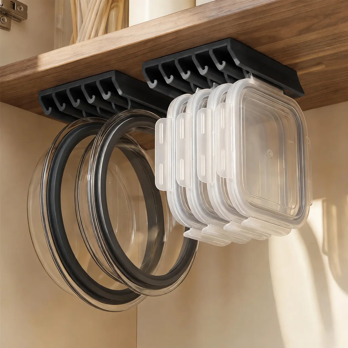 🎁5-Slot Food Container Lid Organizer – 2-Pack