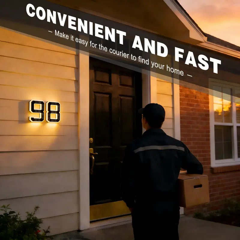 6.7 Inch Solar Lighted House Numbers for Outside Lighting