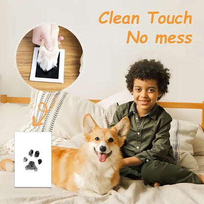 🐾 Paw Print Keepsake Kit – Clean Touch Ink Pad & Photo Frame Set