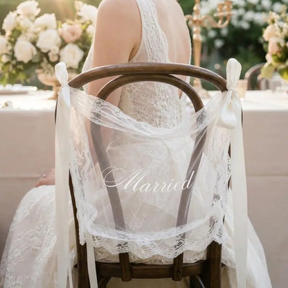 Just Married Chair Signs for Wedding Ceremony 💍✨