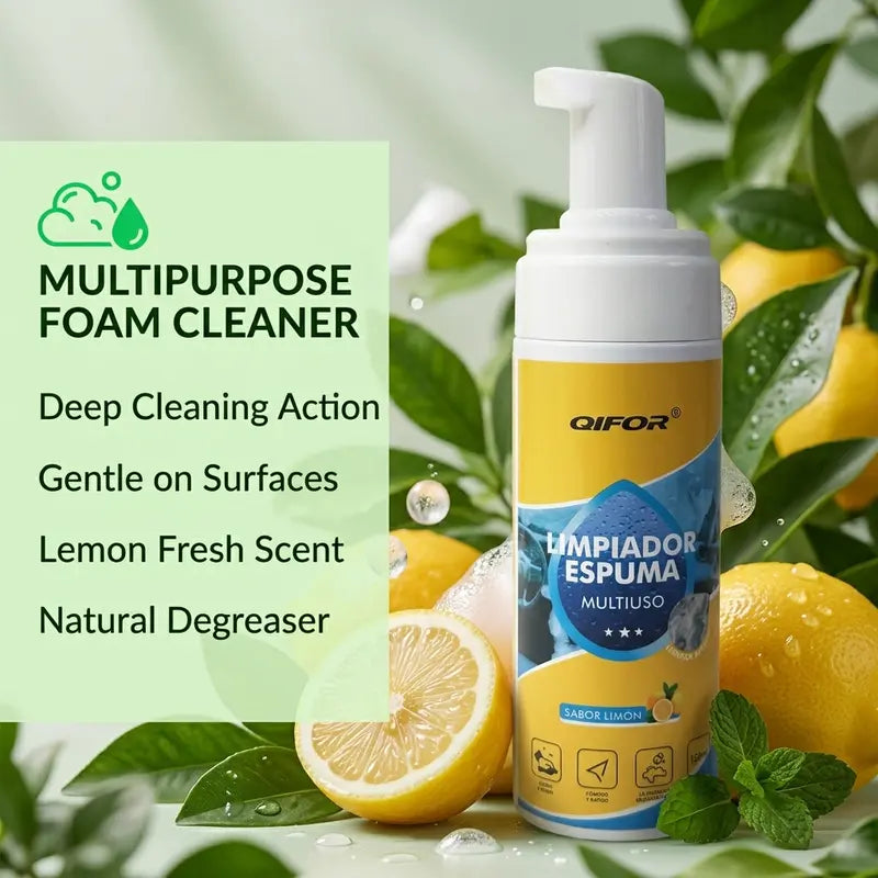 🚗 QIFOR 4-in-1 Multi-Enzyme Foam Spray Cleaner – Heavy Duty Deep Cleaning Foam for Car Interior, Sofa, Upholstery & Household Stain Removal 🧼✨