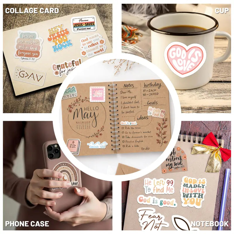 300 PCS Christian Faith Stickers – Scripture Quotes for Journals, Bible & Crafts 📜