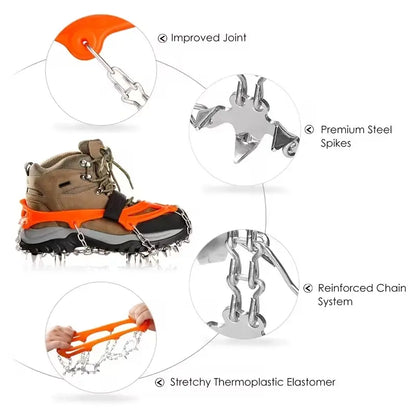 🎁Lightweight 8-Claw Ice Cleats for Shoes &amp; Boots – Anti-Slip Snow Grips