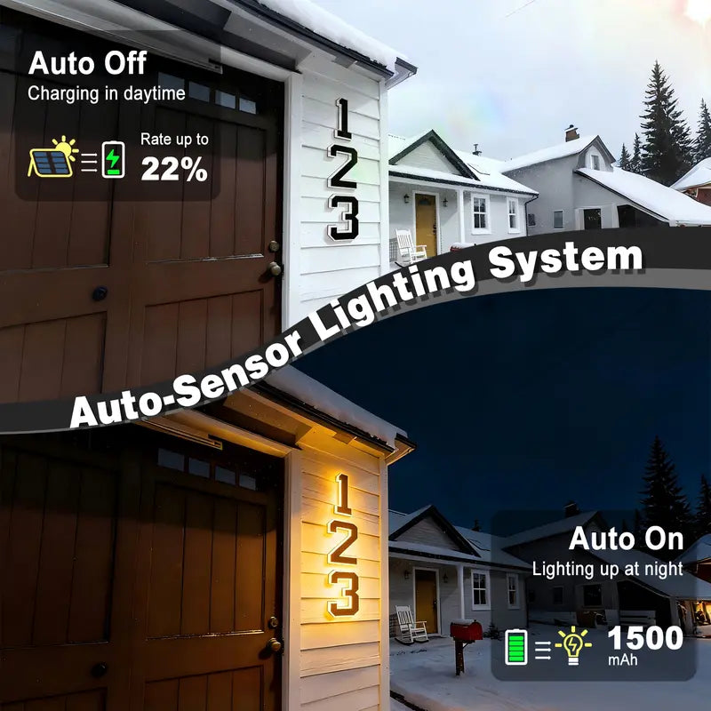6.7 Inch Solar Lighted House Numbers for Outside Lighting