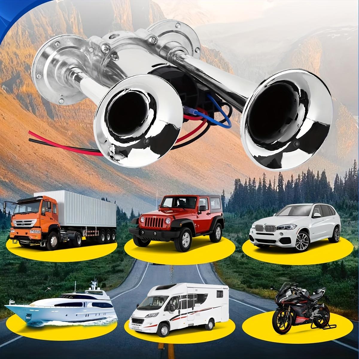 2026 Upgraded 12V Dual Air Horn Kit – Dual Horns with Air Compressor for Cars, Trucks & Boats