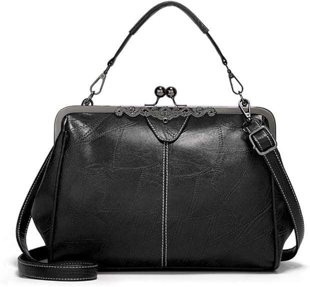 💼2026 New Kattee Elegant Waterproof Women's Leather Kiss-Lock Tote Handbag
