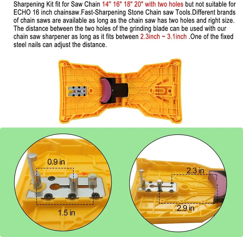 Portable Bar-Mount Chainsaw Chain Sharpener for 14"-20" Chainsaws
