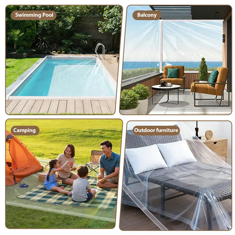 🎁14 Mil Heavy-Duty Transparent PVC Vinyl Tarp