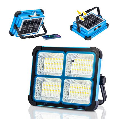 🎁Solar Rechargeable LED Work Light – 288 LEDs, Magnetic &amp; Waterproof