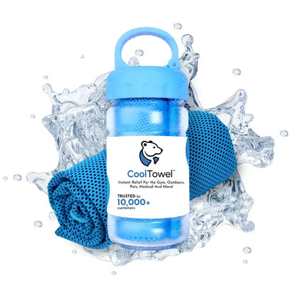 CoolTowel Bottle – Portable Reusable Cooling Towel with Travel Bottle