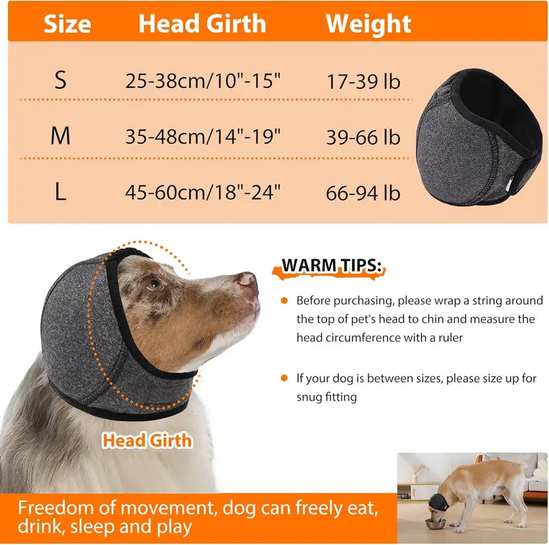 Dog Calming Hoodie Ear Wraps-Waterproof Dogs Swim Cap