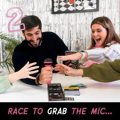 Grab the Mic Karaoke Party Game with Foam Microphone & 125 Word Cards