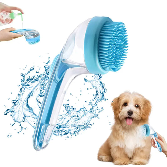 Pet Bath Brush with Shampoo Dispenser – Gentle Grooming & Deep Cleaning for Dogs and Cats