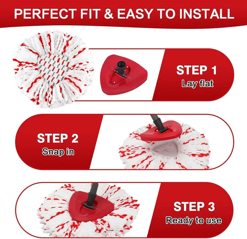 Upgraded Spin Mop Replacement Head with Built-in Scrub Pad