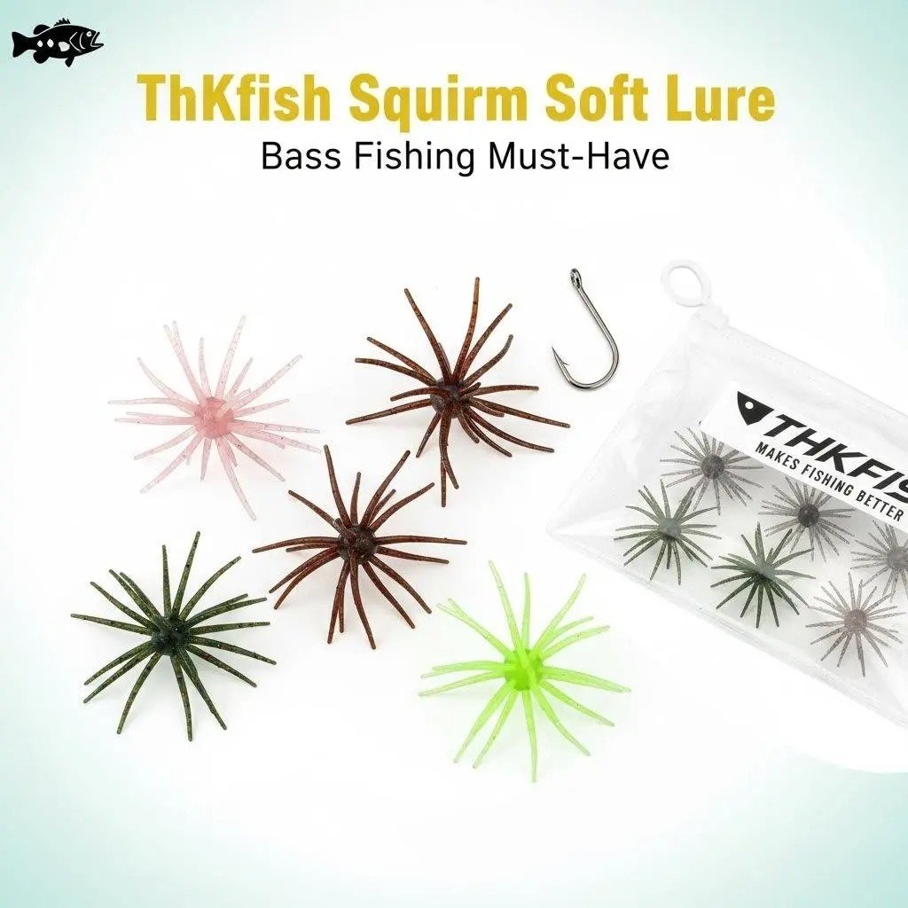 🎁Tentacle Soft Plastic Fishing Lure. Finesse Bass Bait for Drop Shot Wacky Rig. Slow Sinking