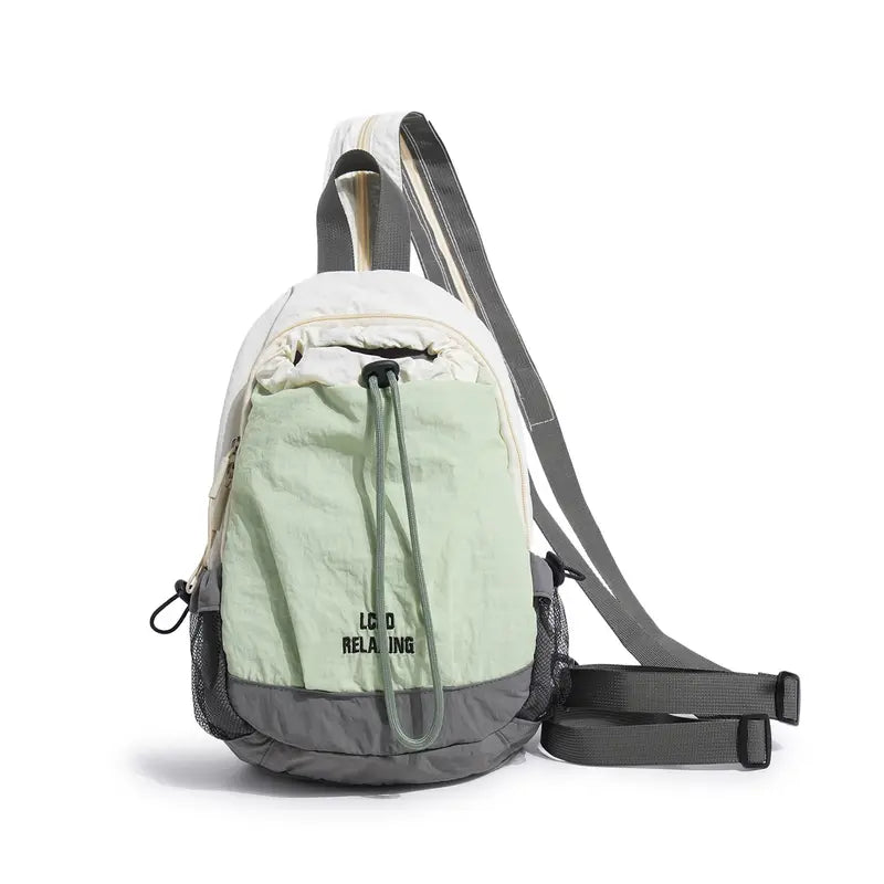🎁Unisex Color Block Mini Backpack – Lightweight Water-Resistant Nylon Daypack