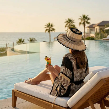 Women’s Foldable Straw Sun Hat 👒☀️ | UPF 50+ Wide Brim Ponytail Beach Visor