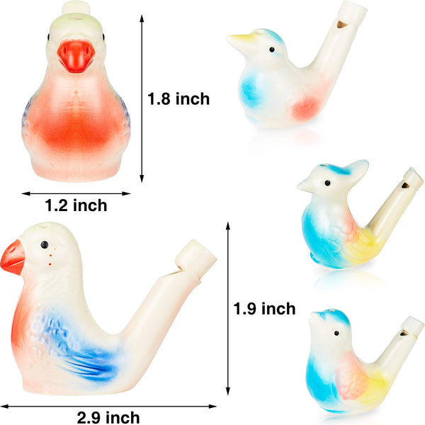 Silbatos de Cerámica con Forma de Pájaro – Juguetes Coloridos Artesanales para Niños y Adultos (Set de 3)