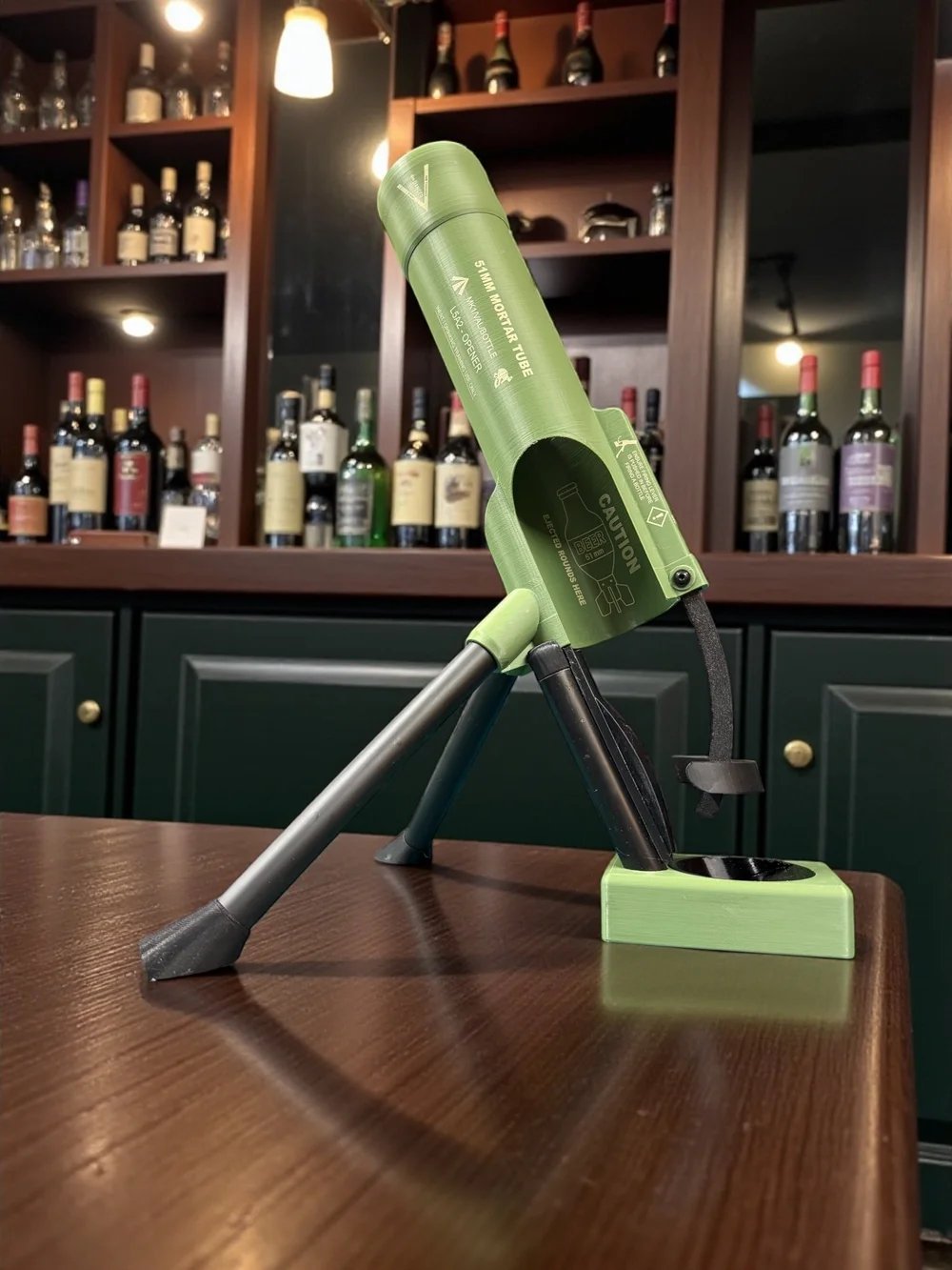 🚀 51mm Beer Bottle Mortar Bottle Opener 🍻🔥Novelty Cap-Launching Desk & Bar Accessory 🎉