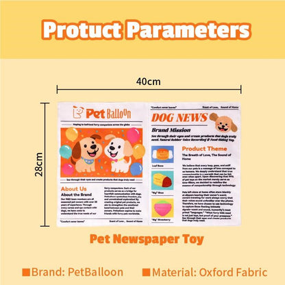 Durable Crinkle Newspaper Dog Toy Set – 2PCS Interactive Chew Toy for Dogs