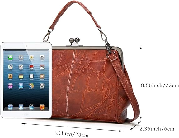 💼2026 New Kattee Elegant Waterproof Women's Leather Kiss-Lock Tote Handbag
