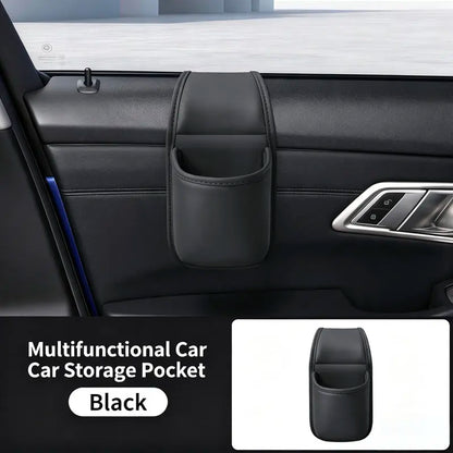Multifunctional Leather Car Door Storage Pocket