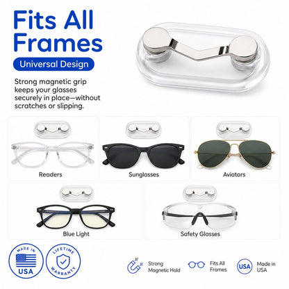 🧲 Magnetic Glasses Holder Clip – Universal Eyewear Hanger