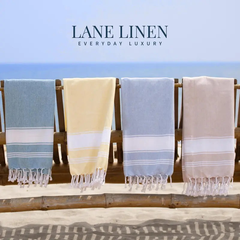 LANE LINEN XL Beach Towel – Lightweight Quick-Dry Sand-Free Hammam Towel for Beach, Pool & Travel 🌞🏖️