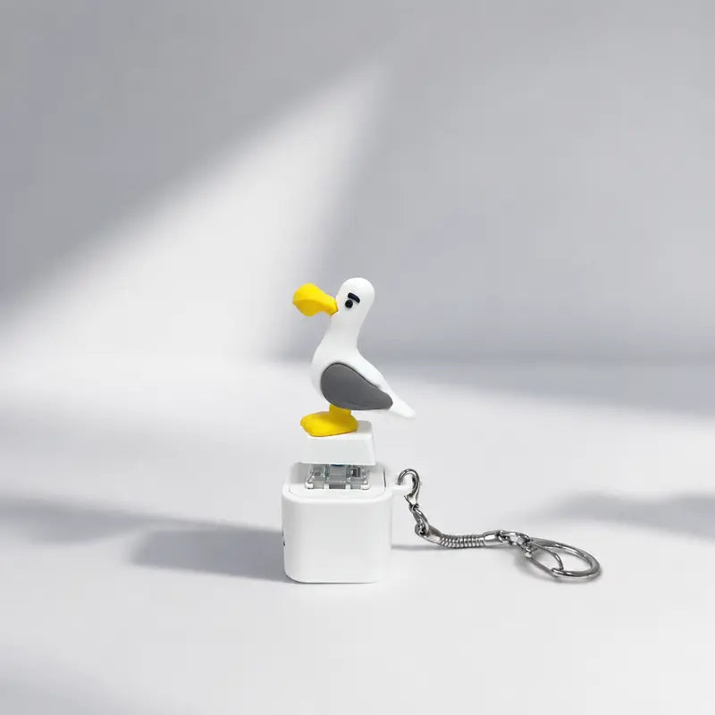 Seagull MINE! Button Keychain – Real Sound & LED Light Funny Interactive Gift