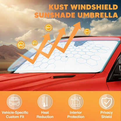 Foldable Windshield Sun Shade Umbrella 55" x 31" ☂️🚗 | Reflective Car Sunshade for Heat Insulation & UV Protection