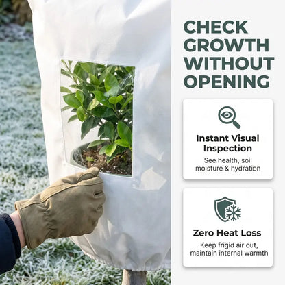 🎁Non-Woven Plant Frost Protection Cover With Zipper &amp; Clear Window