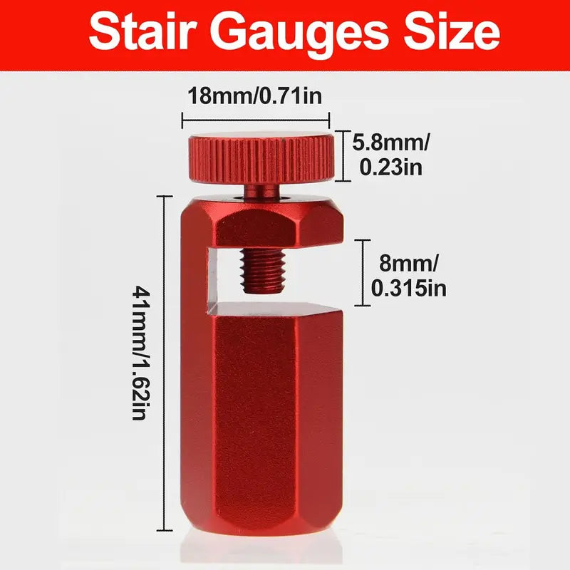 GJANSH Stair Gauges for Framing Square – Aluminum Framing Jig with Holder & Hook, Precision Layout Tool for Carpentry, Speed Square & Circular Saw