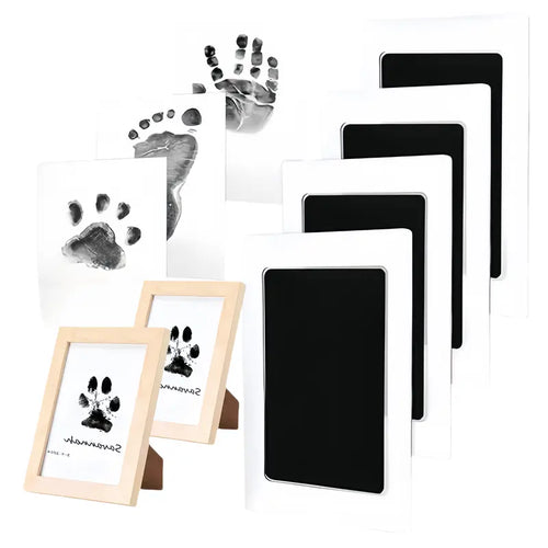 🐾 Paw Print Keepsake Kit – Clean Touch Ink Pad & Photo Frame Set
