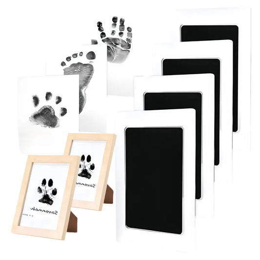 🐾 Paw Print Keepsake Kit – Clean Touch Ink Pad & Photo Frame Set