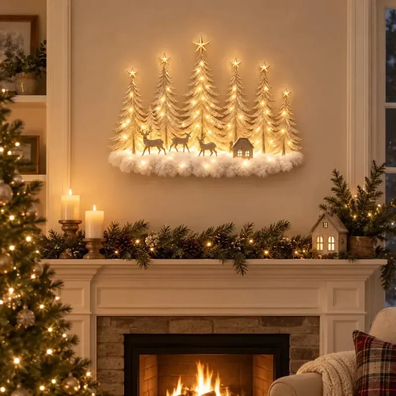 🎁Lighted Christmas Woodland Forest Wall Decor