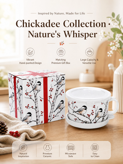 🎁2 Pack 25oz Ceramic Meal Mugs with Lid & Tray