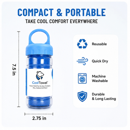 🧊Portable Instant Cooling Towel with Storage Bottle