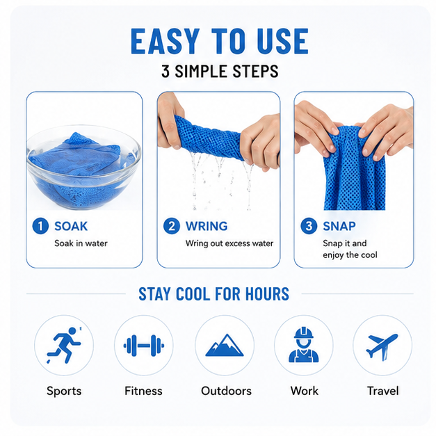 🧊Portable Instant Cooling Towel with Storage Bottle