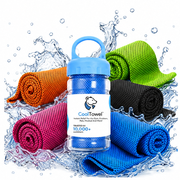 🧊Portable Instant Cooling Towel with Storage Bottle