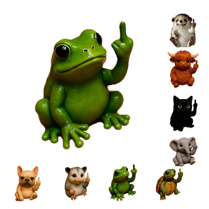 Fun Mini Middle Finger Animal Statue