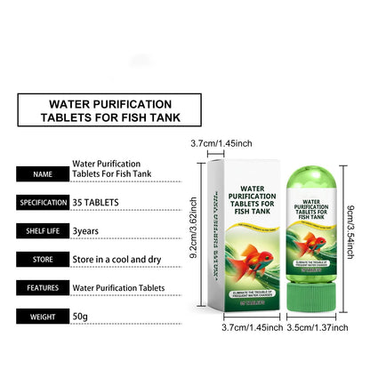 🐠  Aquarium Water Purification Tablets – Aquarium Water Clarifier • Algae Remover • Deodorizing Fish Tank Cleaner • Crystal Clear Water Treatment Tablets 💧✨