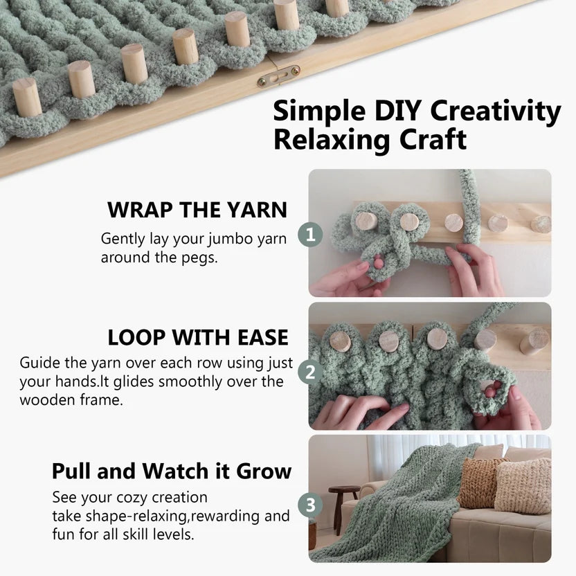 ❤️Portable Wooden Loom for Chunky Yarn