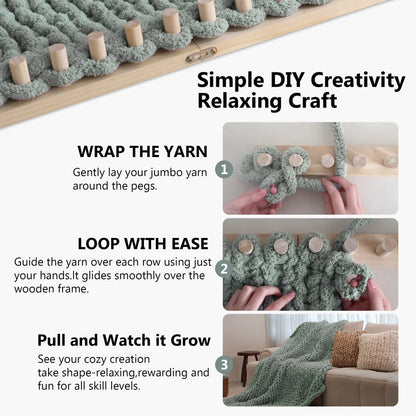 ❤️Portable Wooden Loom for Chunky Yarn