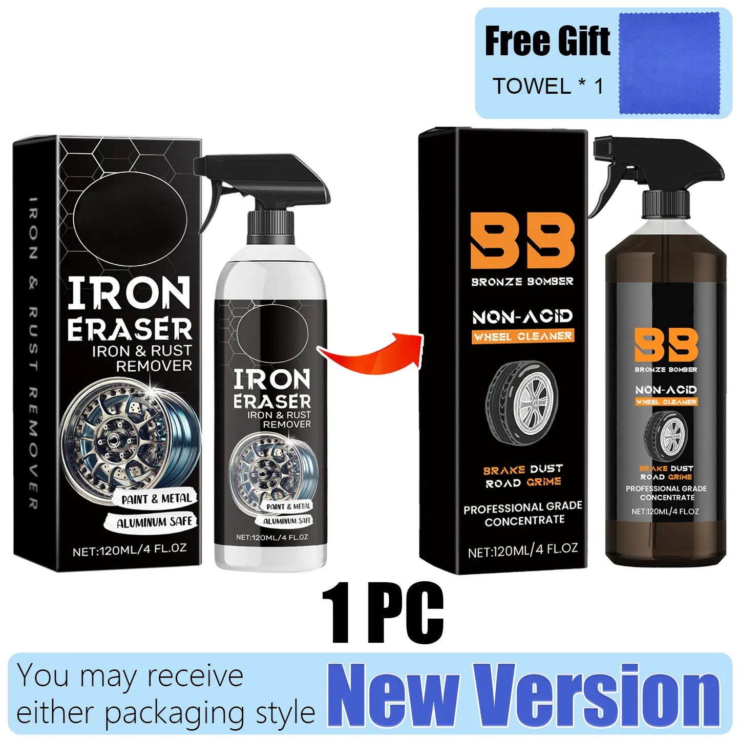 🚗 Automotive Rust Remover Spray 120ml – Fast-Acting Rust, Iron & Grime Cleaner for Wheels, Rims & Metal Surfaces ✨